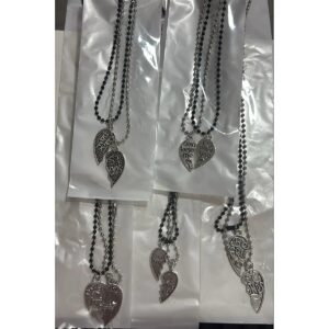 collar doble corazón partido