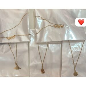 collar con dije acero plateado y dorado