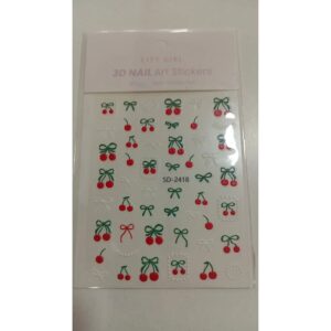 Sticker Uña  Cereza 3d