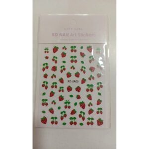 Sticker Uña Frutilla 5d