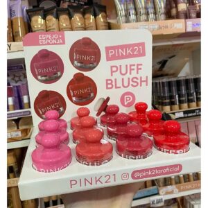 Rubor en polvo con espejo + esponja PINK21