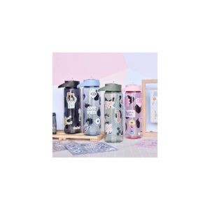 Botella Sticker Negro Rosa Celest