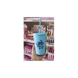 Vaso Stitch Con Tapa Y Sorbete