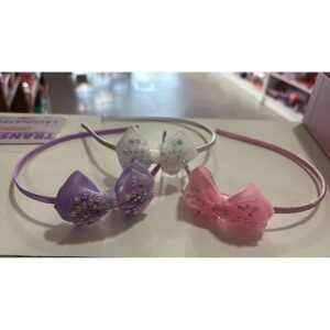 vincha nena moño rosa lila blanco