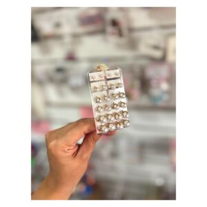 Aros perla acero engarzada